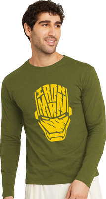 RULEDBYSUN Printed Men Round Neck Green T-Shirt