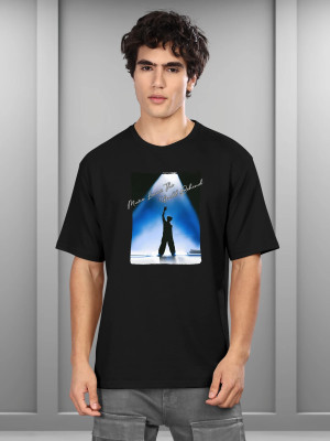 Bullmer Graphic Print Men Round Neck Black T-Shirt