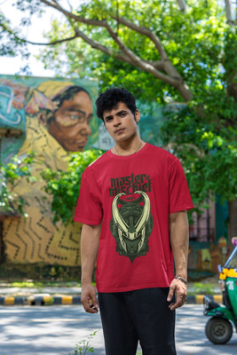 syom Graphic Print Men Round Neck Red T-Shirt