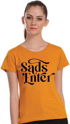 APE Graphic Print Women Round Neck Yellow T-Shirt