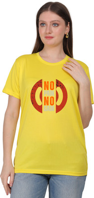 TRADIBALAJI Graphic Print Women Round Neck Yellow T-Shirt