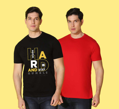 WOOSTRO Typography Men Round Neck Multicolor T-Shirt