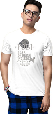 Printabulous Printed Couple Round Neck White T-Shirt