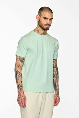 Snitch Solid Men Round Neck Green T-Shirt