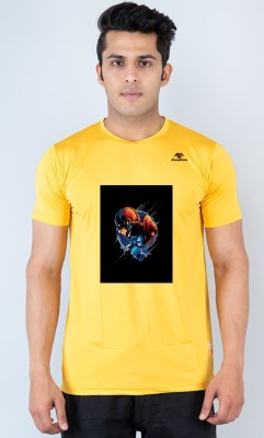 mg creation Printed Men Round Neck Yellow T-Shirt