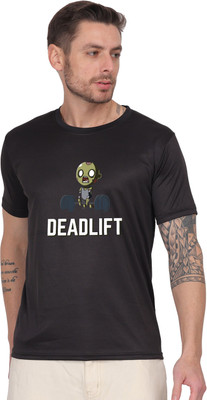 AZAADGARMENT Graphic Print Men Round Neck Black T-Shirt