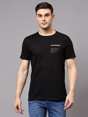 CANTABIL Printed Men Round Neck Black T-Shirt