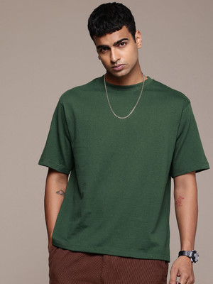 R.Code by The Roadster Life Co. Printed Men Round Neck Dark Green T-Shirt