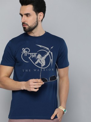 Young trendz Typography Men Round Neck Navy Blue T-Shirt