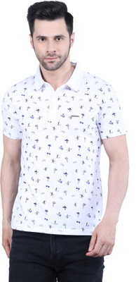 Star Fox Printed Men Polo Neck White T-Shirt