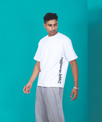 BLAKENTO Printed Men Round Neck White T-Shirt
