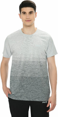 playR Tie & Dye Men Round Neck Grey T-Shirt