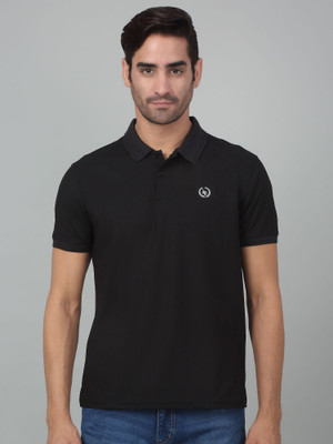 CANTABIL Solid Men Polo Neck Black T-Shirt