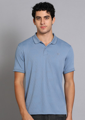 KILLER Printed Men Polo Neck Blue T-Shirt