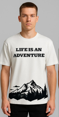 lennoxlane Printed Men Round Neck White T-Shirt