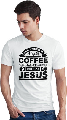 Seek Buy Love Printed Men Round Neck White T-Shirt