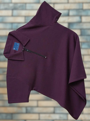 Cool Plus Solid Men Polo Neck Purple T-Shirt