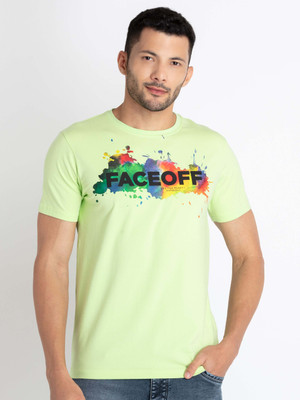 Status Quo Printed, Typography Men Round Neck Green T-Shirt