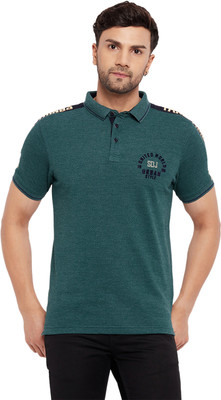 DUKE Self Design Men Polo Neck Green T-Shirt