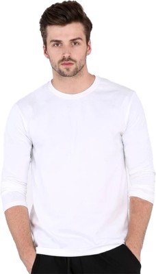 DEE LEAF Solid Men Round Neck White T-Shirt