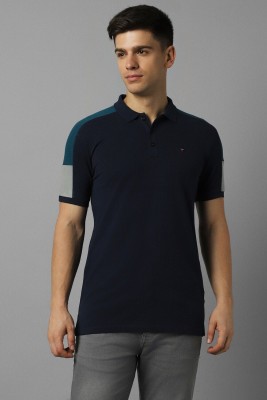 LOUIS PHILIPPE Colorblock Men Polo Neck Dark Blue T-Shirt