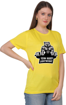 neeraj internationals Graphic Print Women Round Neck Yellow T-Shirt