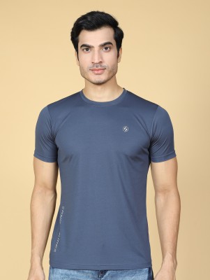 SUPERSQUAD Solid Men Round Neck Grey T-Shirt