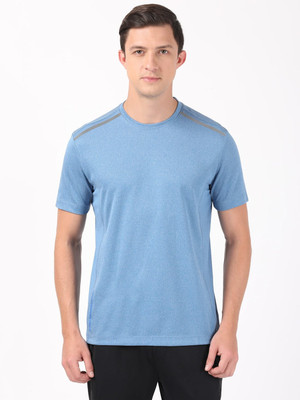 JOCKEY Solid Men Round Neck Blue T-Shirt