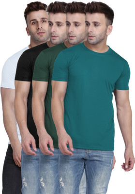 TQH Solid Men Round Neck Multicolor T-Shirt