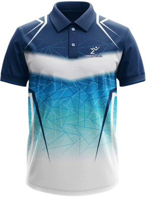 lookswala Geometric Print Men Polo Neck Multicolor T-Shirt
