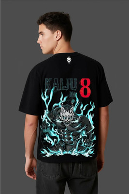Dripghost Solid Men Round Neck Black T-Shirt