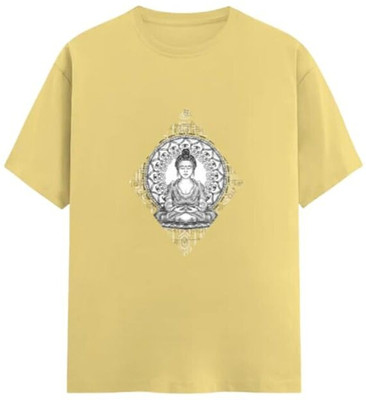 ARYA Graphic Print Men Round Neck Beige T-Shirt