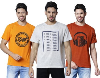 FREE UNION Printed Men Round Neck Multicolor T-Shirt