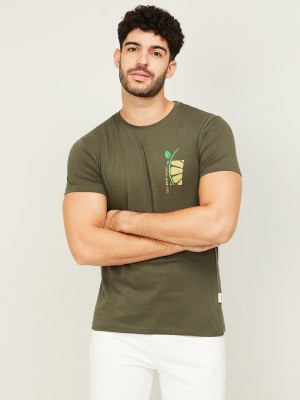 Fame Forever by Lifestyle Printed Men Round Neck Light Green T-Shirt