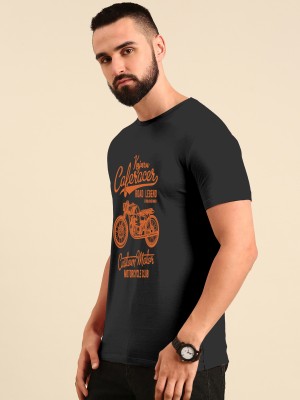 Happy Khajana Printed, Typography Men Round Neck Black T-Shirt