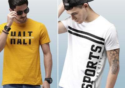 stylesmyth Printed Men Round Neck Multicolor T-Shirt
