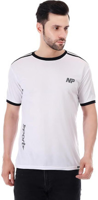 NEEPRI Solid Men Round Neck White T-Shirt