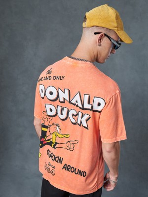 BEWAKOOF Graphic Print Men Round Neck Orange T-Shirt