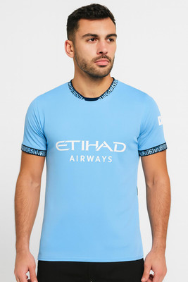 privic Printed Men Round Neck Blue T-Shirt