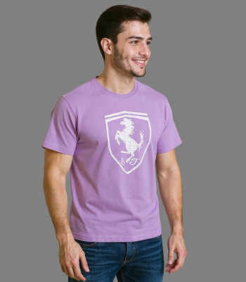 Fashion Fusion Graphic Print Men Round Neck Purple T-Shirt