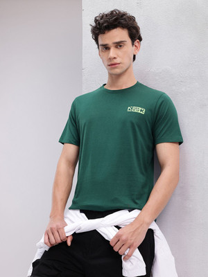 HRX by Hrithik Roshan Solid Men Round Neck Green T-Shirt