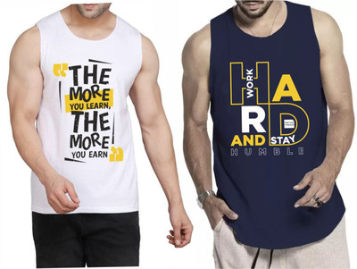 Restore Printed Men Round Neck White, Blue, Multicolor T-Shirt