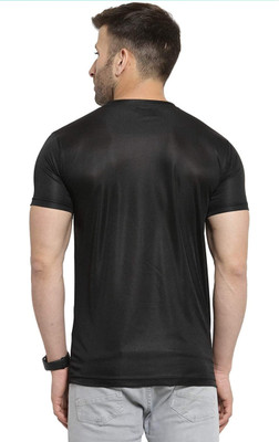 Tee Gallery Printed, Typography Men Round Neck Black T-Shirt