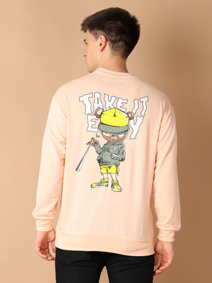 V-MART Printed Men Round Neck Pink T-Shirt