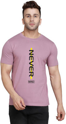 SLOWLORIS Printed Men Round Neck Purple T-Shirt