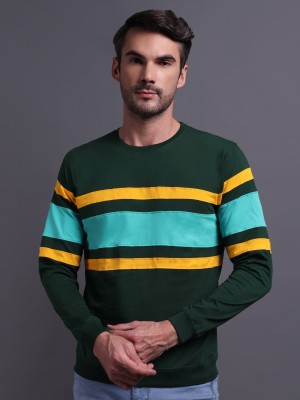 METRONAUT Colorblock Men Round Neck Dark Green T-Shirt