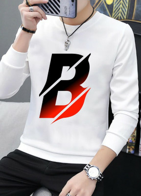 Jishu Fashion Printed Men Round Neck White T-Shirt