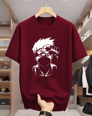 Manly Tees Printed Men Round Neck Maroon T-Shirt