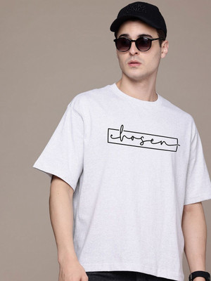 Moda Rapido Graphic Print Men Round Neck Silver T-Shirt