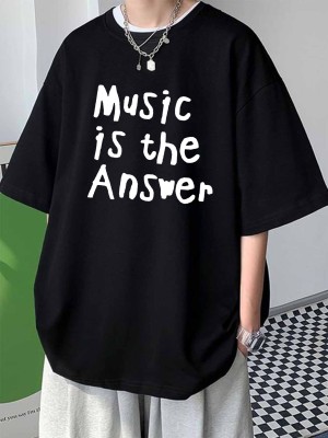 Cool Plus Printed Men Round Neck Black T-Shirt